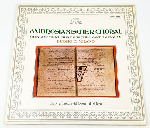 Cappella Musicale Del Duomo Di Milan Ambrosianischer Choral 33 LP Archiv 1