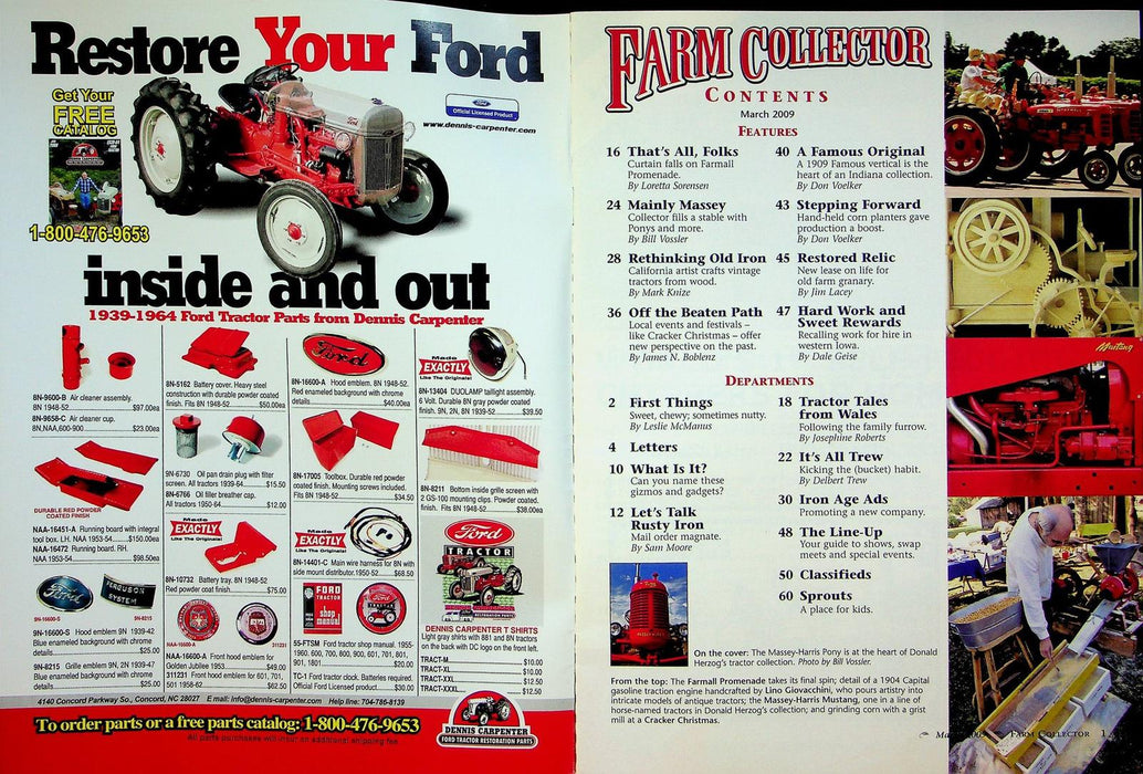 Farm Collector Magazine March 2009 Vol 11 # 8 1909 IHC Vertical Survives Intac