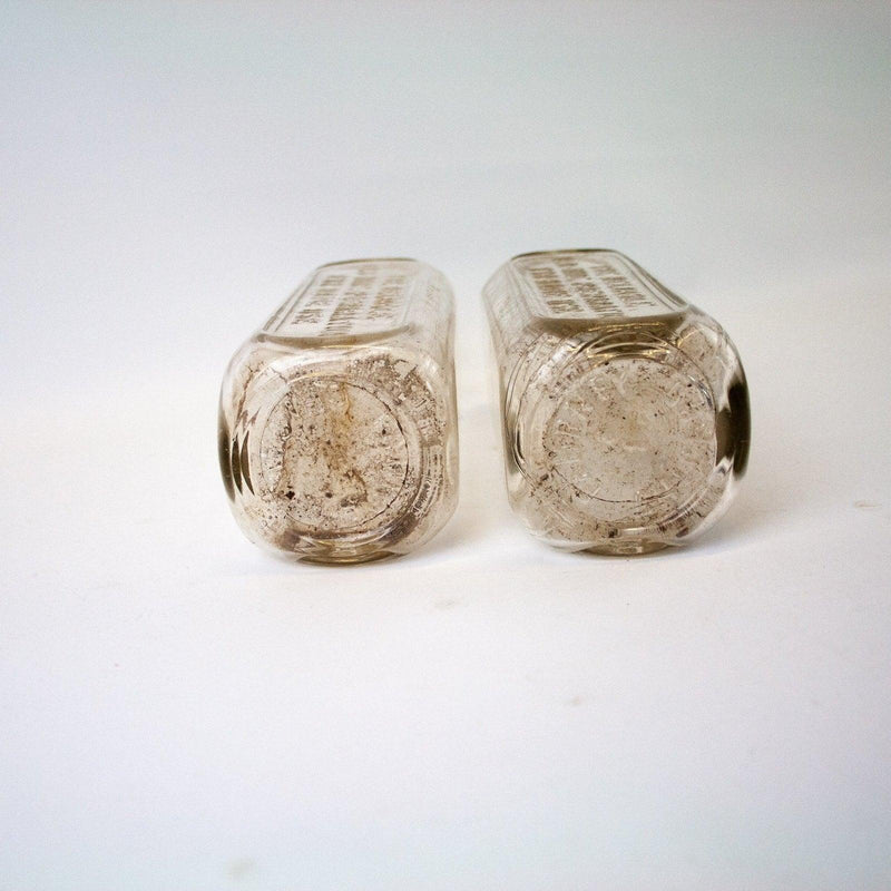 Dr Peter Fahrney Sons Co Chicago Glass Old Time Preparation Bottle | Set of 2 5