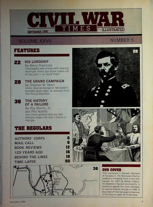 Civil War Times Magazine September 1988 Vol XXVII 5 Union Spy Needs Password 2