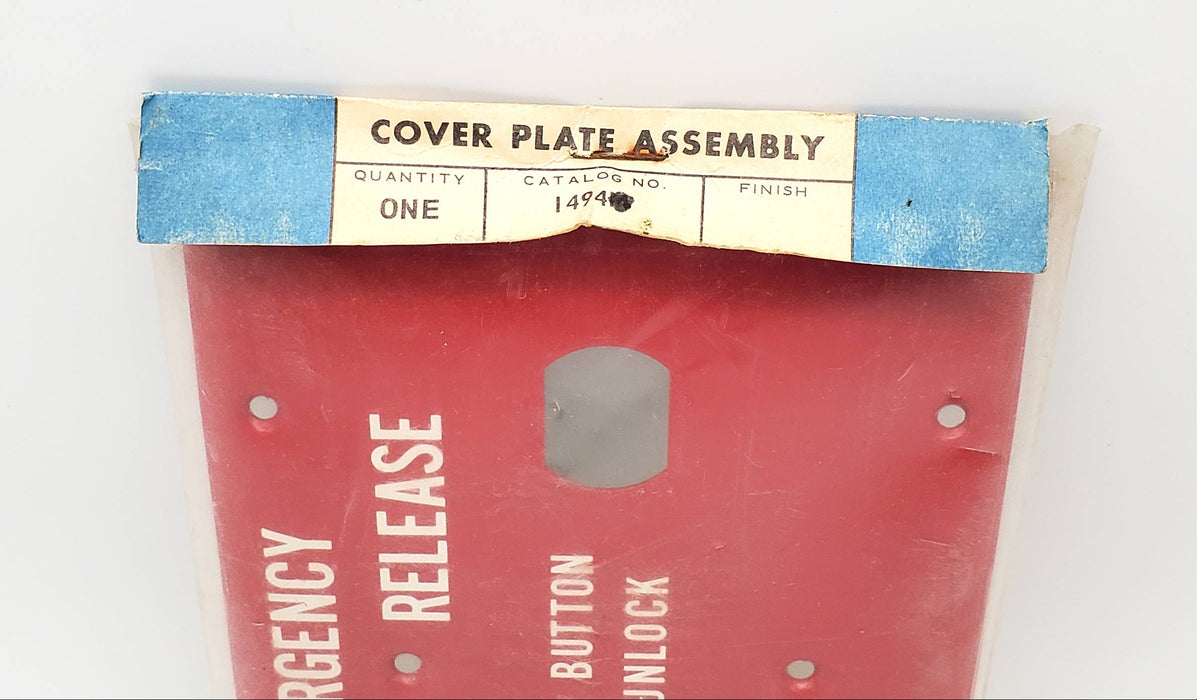 Challenger Emergency Door Release Steel Double Gang Cover Plate Assembly NOS