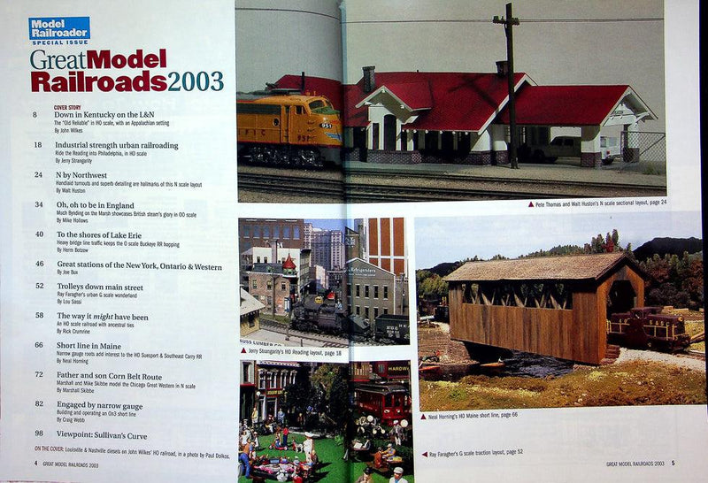 Model Railroader Magazine February 28 2003 No 10 Layouts in H,N,O, and G Scales