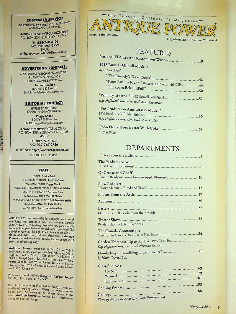 Antique Power Magazine June 2009 Vol 21 # 4 62 Farmall 560 Diesel