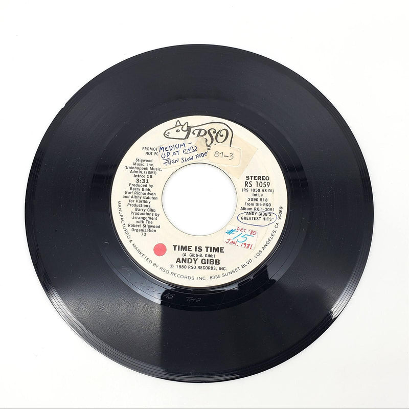 Andy Gibb Time Is Time Single Record RSO 1980 RS 1059 PROMO 2
