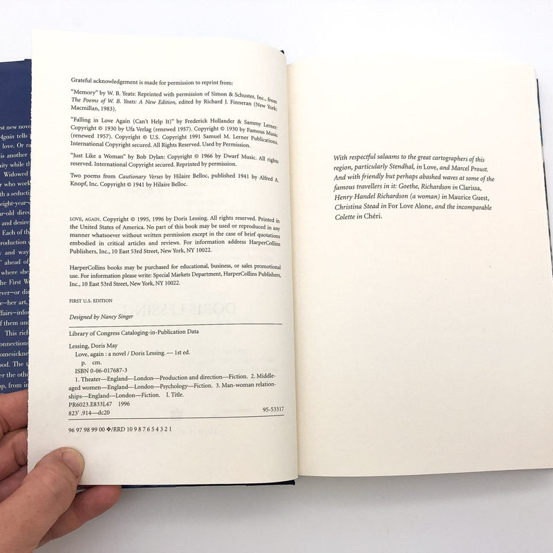 Love Again HC Doris Lessing 1996 Middle Age Men Women Psychology 1st Edition 3 8