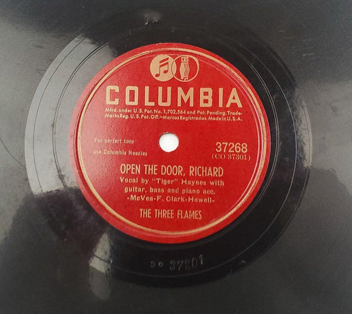 The Three Flames Open The Door, Richard 78 RPM Single Record Columbia 1947 1