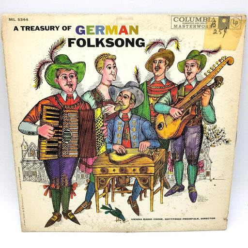 A Treasury of German Folksong Record 33 RPM LP ML 5344 Columbia 1959 1