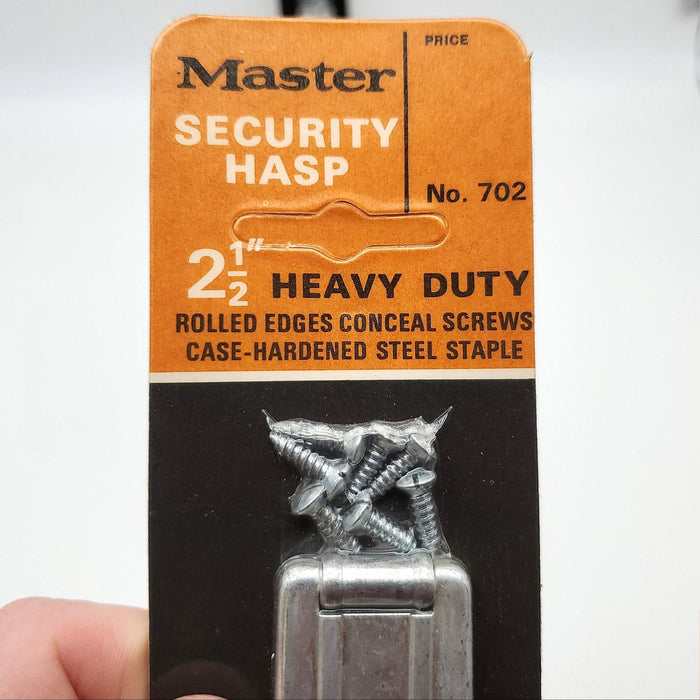 2x Master Lock Security Hasps No 702 Heavy Duty 2-1/2" Screws USA Made Shrinked