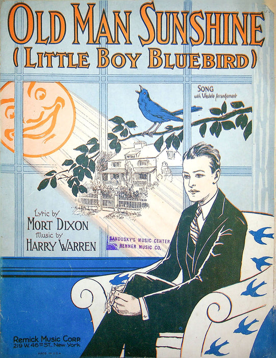 Sheet Music Old Man Sunshine Little Bluebird Mort Dixon Harry Warren 1928 Piano 1