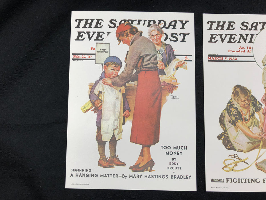 Saturday Evening Post Lithograph Prints 1930s Magazine Cover 5x7 Orig Envelope