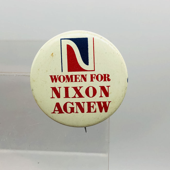 Women For Nixon Agnew Button Pinback 1-1/8" Pat Hitt Presidential Campaign 2