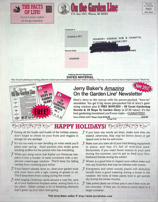 On The Garden Line Magazine December 1999 Grow your own Christmas Tree