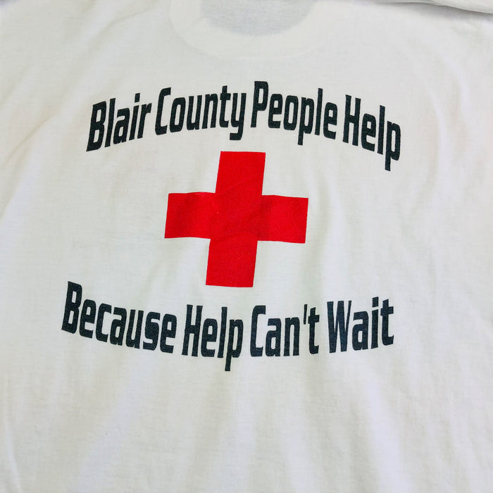 American Red Cross T Shirt Large L Best Fruit Of The Loom White Blair County PA