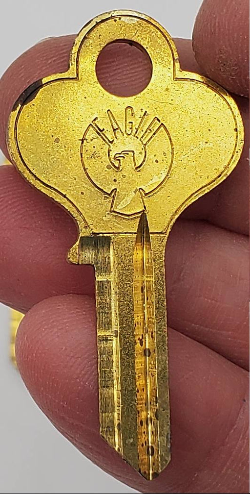 5x Eagle Lock Co 11945BS Key Blanks Brass USA Made Vintage Tarnished NOS 1