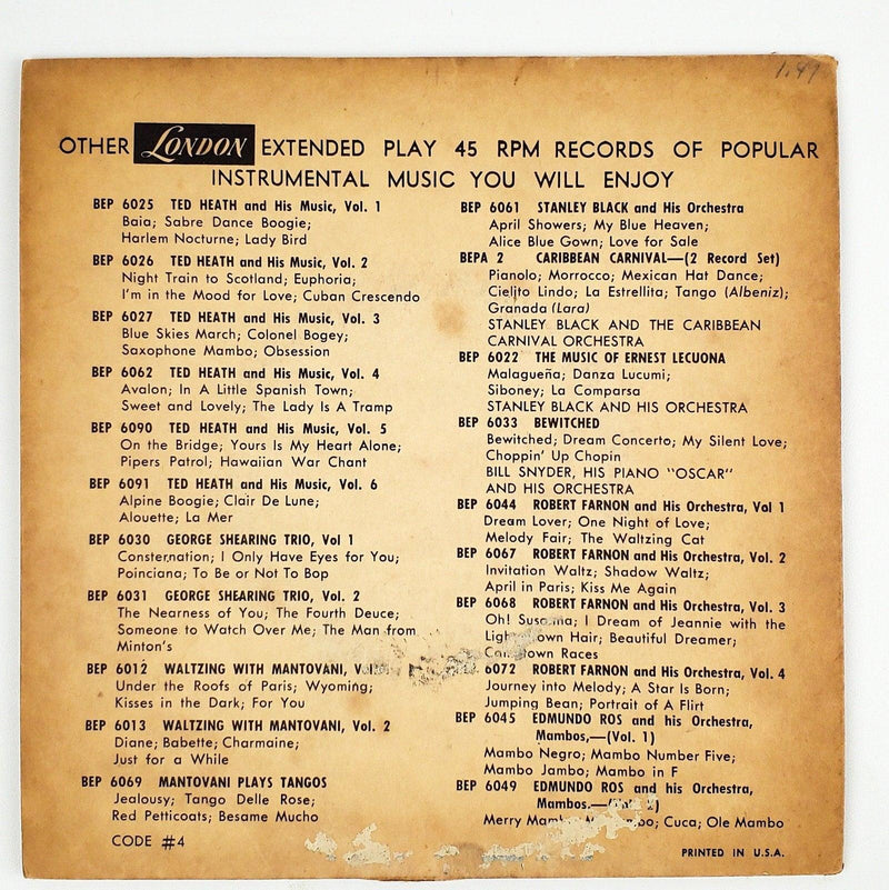 Ted Heath At The London Palladium Vol 3 Part 2 Record 45 RPM EP BEP 6273 London 2