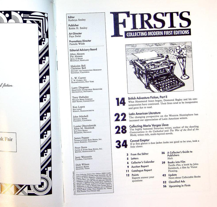 Firsts Magazine February 1994 Vol 4 No 2 Collecting Mario Vargas Llosa 2