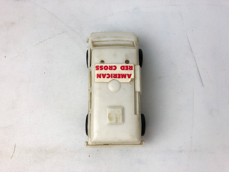 Plastic Ambulance Toy Paramedic American Red Cross Van White Door Opens