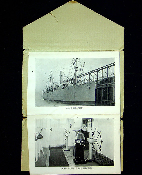 WWI USS Scranton 1919 Troop Transport Ship Souvenir Folder 10 Halftone Photos 1