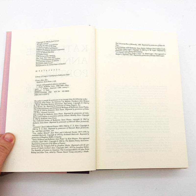 Katherine Anne Porter A Life Hardcover Joan Givner 1982 American Author 1st Edit 8