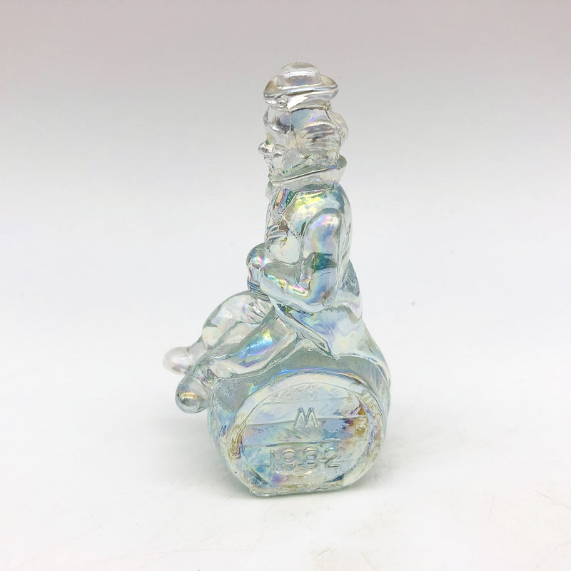 Vintage Moser Glass Clown Figurine The Performer Toby 1982 Signed Clear Slag