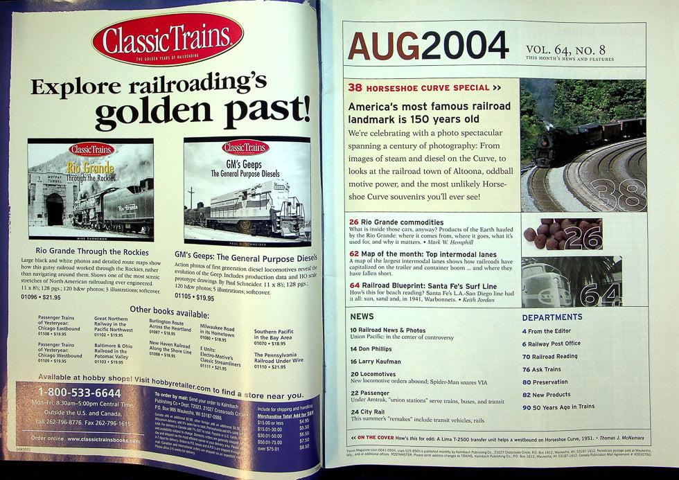 Trains Railroading Magazine August 2004 Horseshoe Curve, 150 Years Cover Sticker