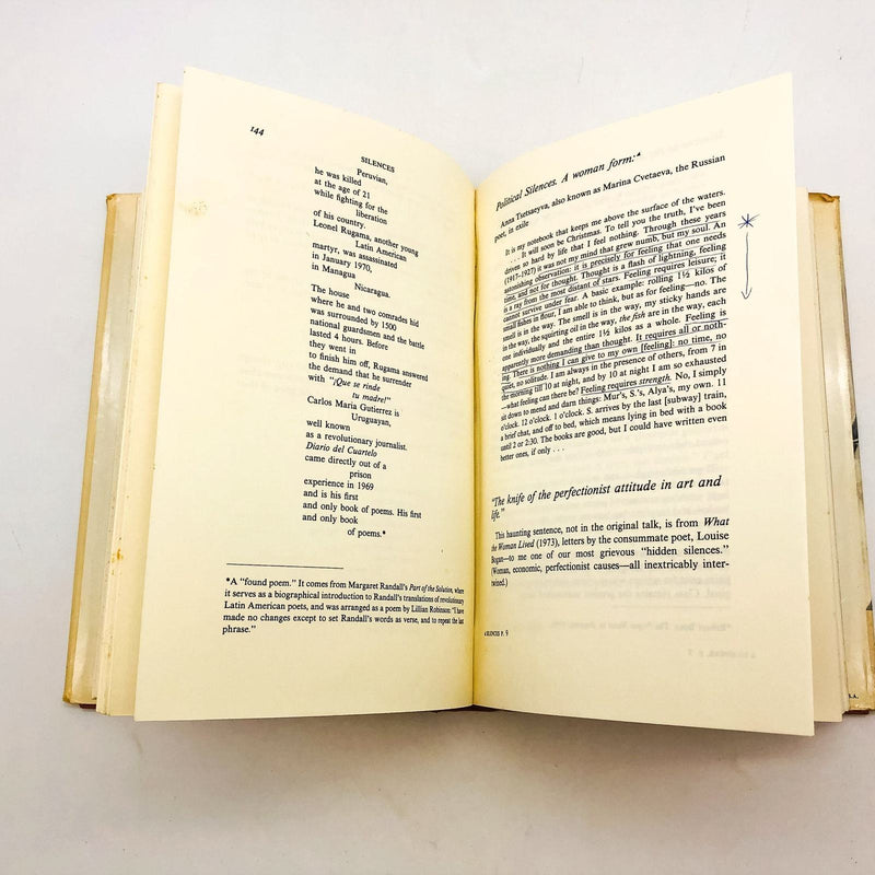 Silences Hardcover Tillie Olsen 1978 Women Studies Literature Discrimination 9