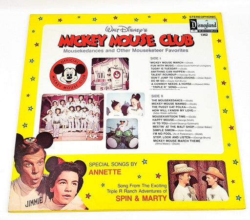 Mickey Mouse Club Mousekedances & Other Mouseketeer Favorites Record 33 LP 1974 2
