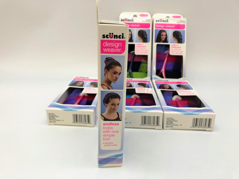 6 Packs Scunci Hair Accessory Design Weaver 5-Piece Kit Fabric Scarves 38285-A