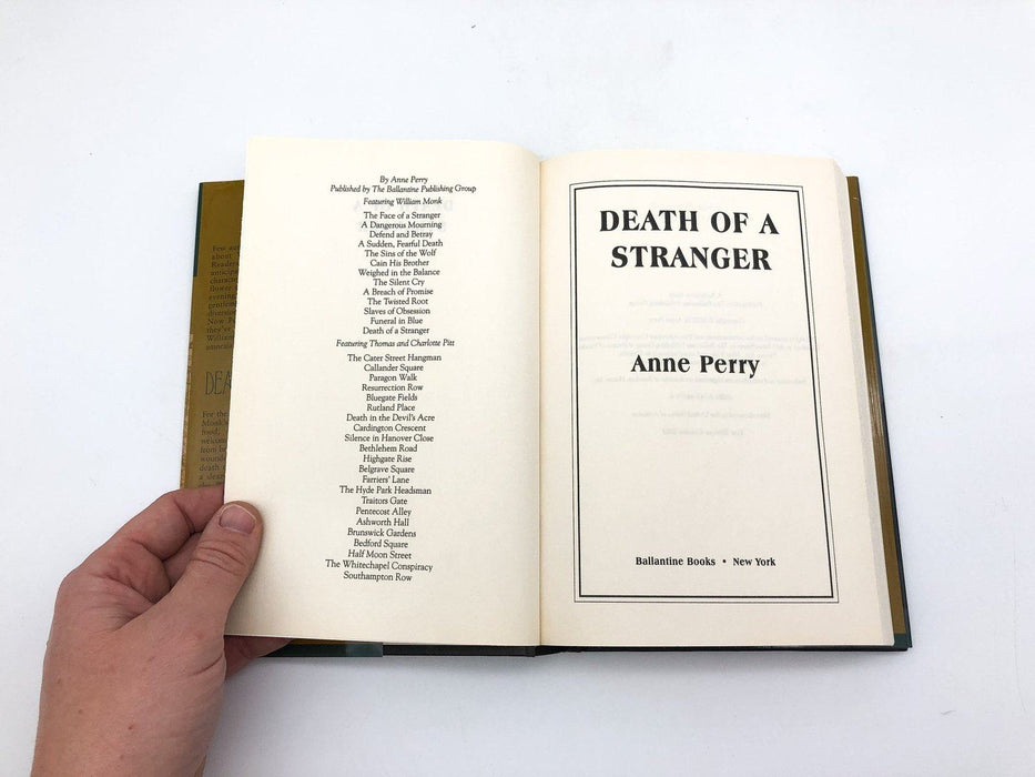 Death of a Stranger Anne Perry 2002 Ballantine Books Hardcover Book Jacket 7