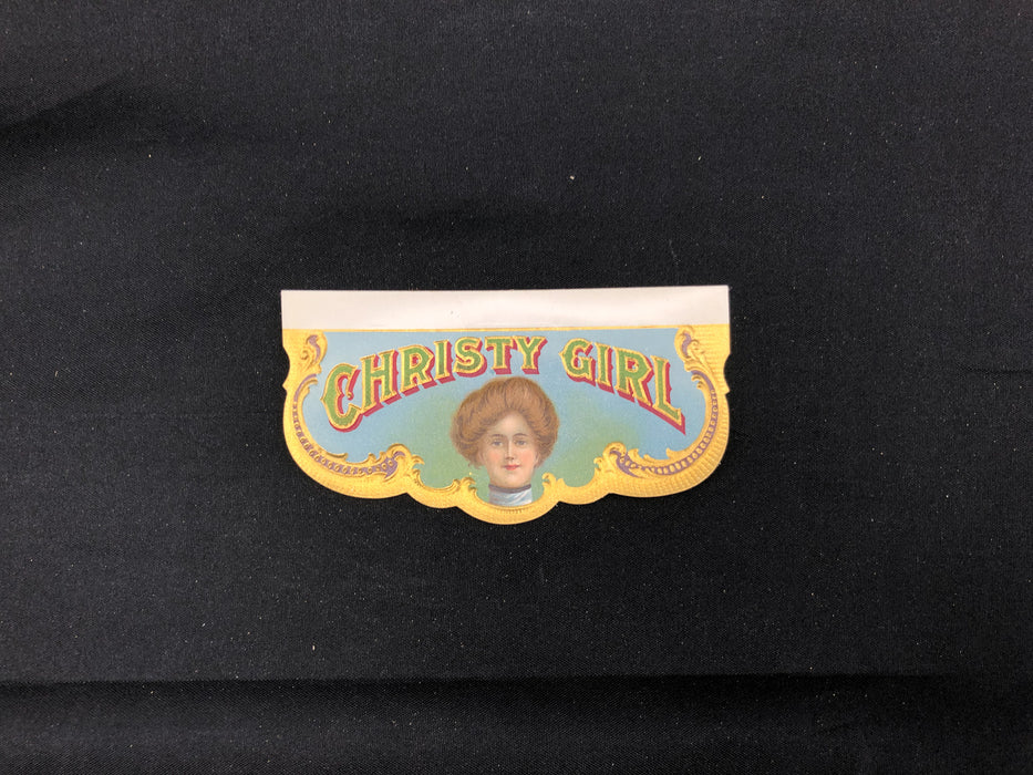 Christy Girl Cigar Label Box Wrapper Original Embossed Lithograph Unused Vintage