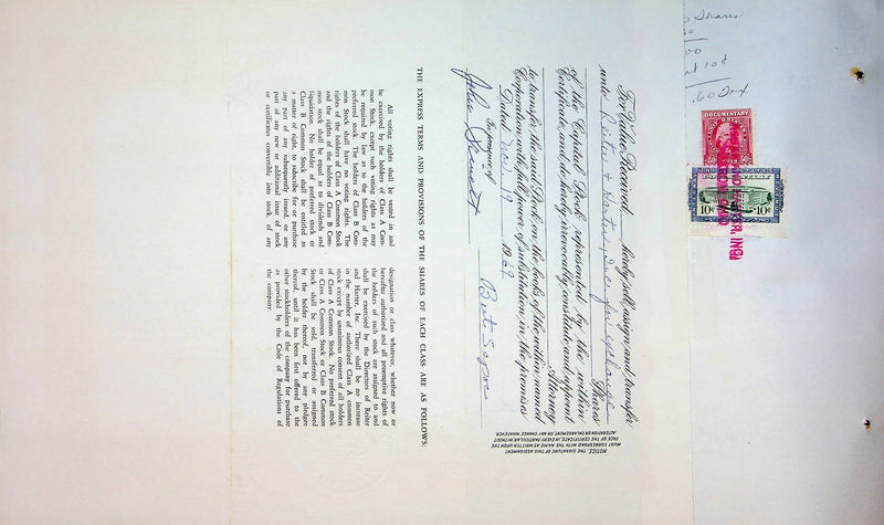 Reiter Dairy Company Stock Certificate Bond Scripophilly Akron Ohio 1965 No 252