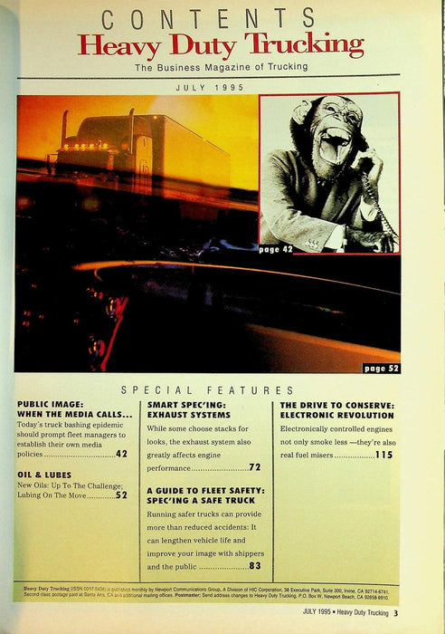 Heavy Duty Trucking Magazine July 1995 Oils & Lubes