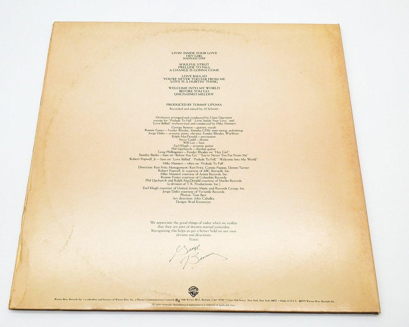 George Benson Livin' Inside Your Love 33 RPM Double LP Record Warner Bros. 1979 2