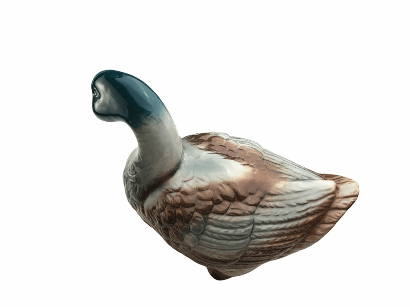 Mallard Duck Figurine Statue Porcelain Glazed Brazil 4115 Signed 5" Tall 4