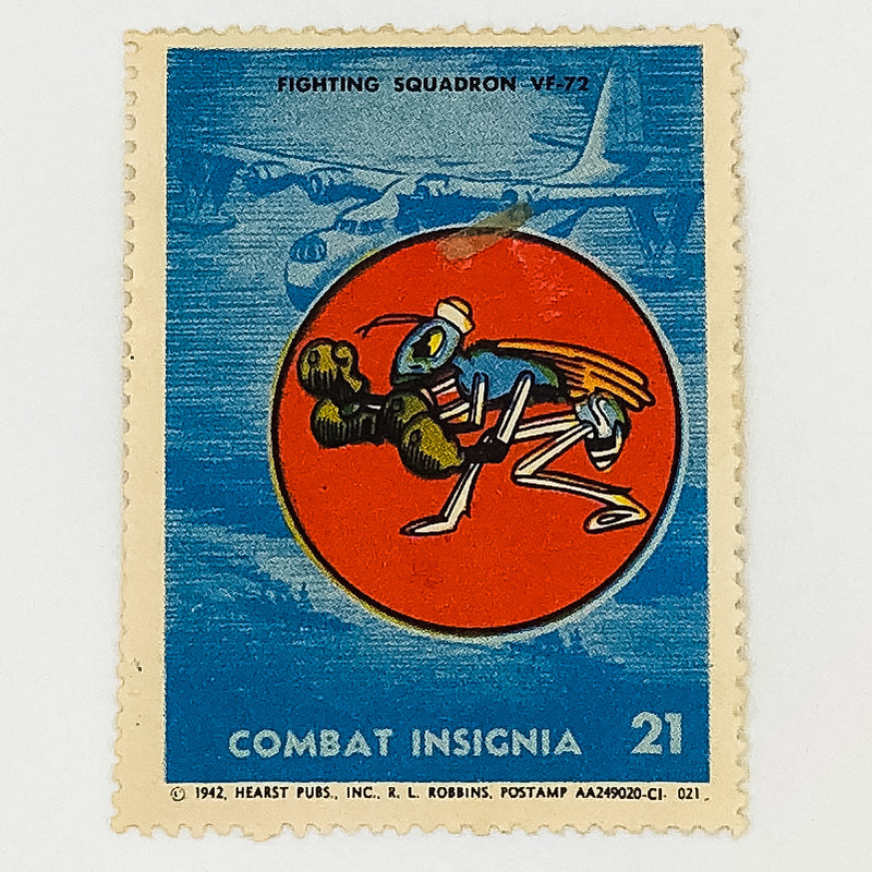 WW2 Combat Insignia Stamp 1942 Hearst #21 Fighting Squadron VF-72 Aviation R.L. 1
