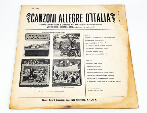 Adriano Valle Canzoni Allegre D'Italia Record 33 RPM LP FLP 1444 Fiesta 2