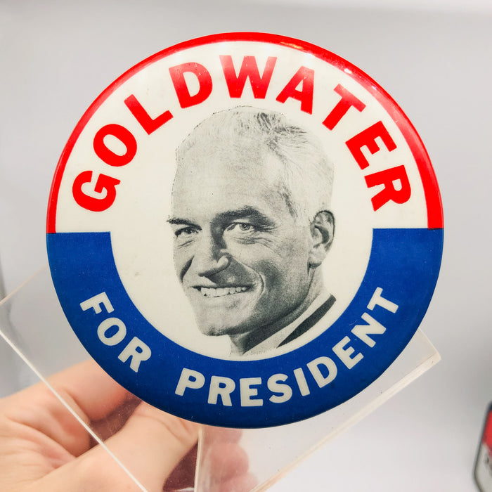 Barry Goldwater For President Button Pin 3.25" Political Campaign Union Made 5