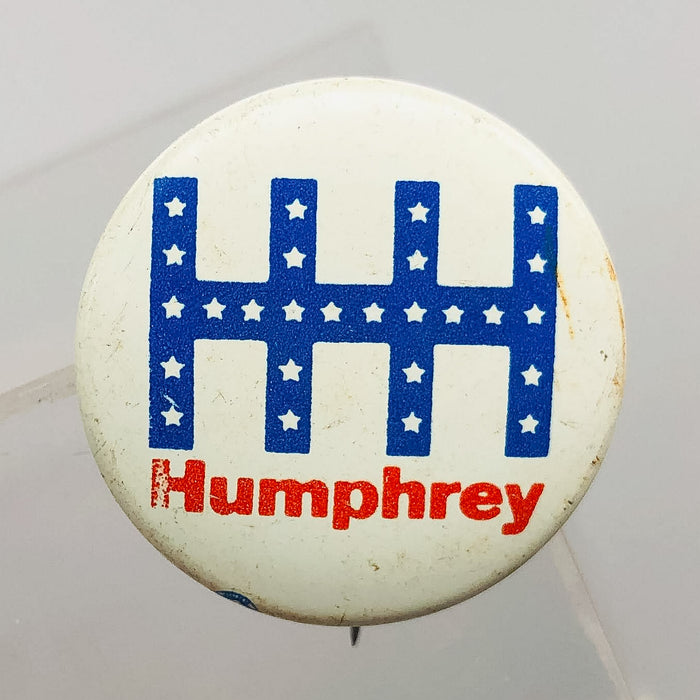 Hubert Horatio Humphrey HHH Stars Button Pin 1" Presidential Campaign Politics 3