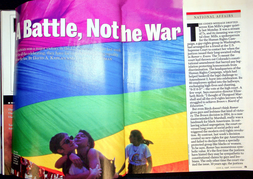 Newsweek Magazine June 3 1996 LGBTQ Rights Marriage Inflation Magellan Fund