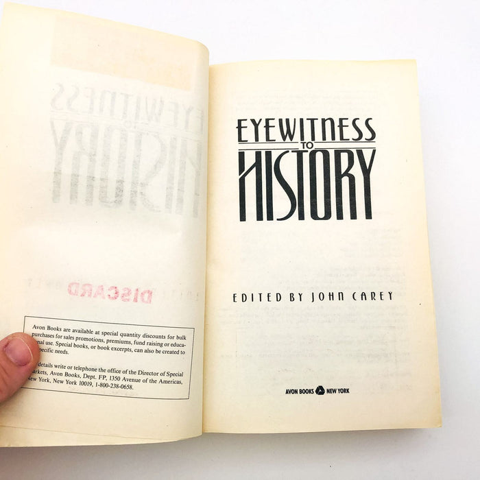 Eyewitness To History Hardcover John Carey 1987 World History Civilization Ex Li 7