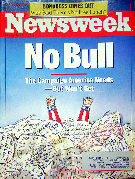 Newsweek Magazine October 14 1991 Presidential Campaign John Cheever Novelist