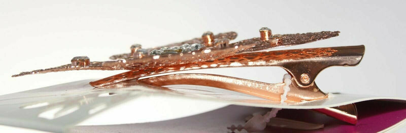 3 Conair Sophisticates Modern Glam Salon Clips Flower Silver/Rose Gold/Pewter