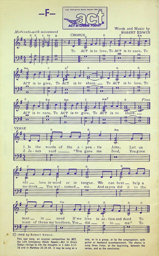 Lutheran Liturgy Music Song Booklet Celebrate 1969 November-December Songbook 2