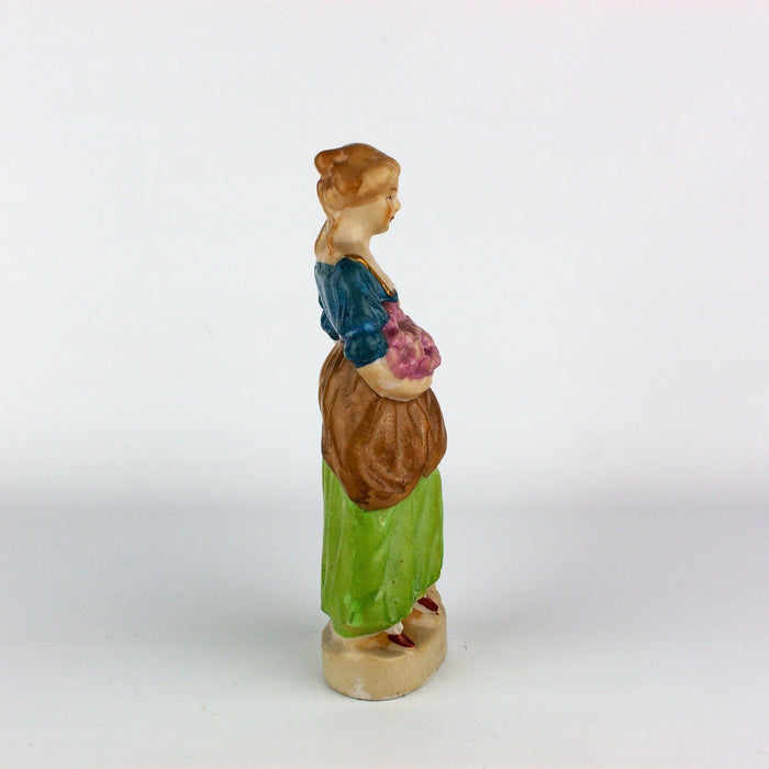 Occupied Japan Hadson Muted Colors Colonial Woman w/ Flowers 6.5 Inches 2