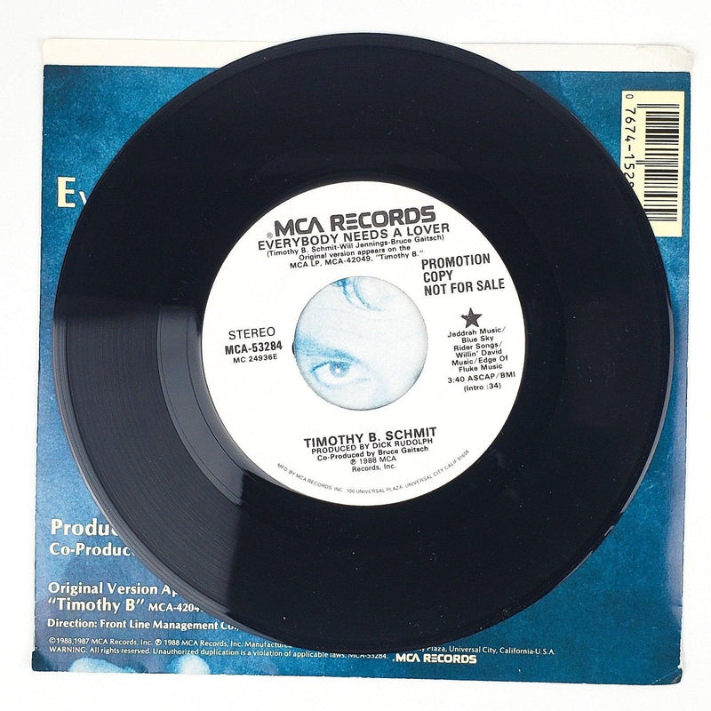 Timothy B Scmit Everybody Needs A Lover Record 45 RPM Single MCA 1988 Promo 4