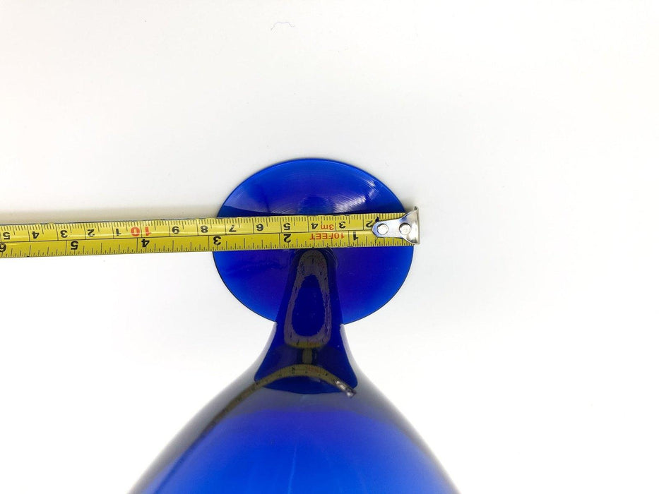 Vintage Cobalt Blue Wine Glass Crystal Goblet Footed 8.5" Hand Blown Mexico 11