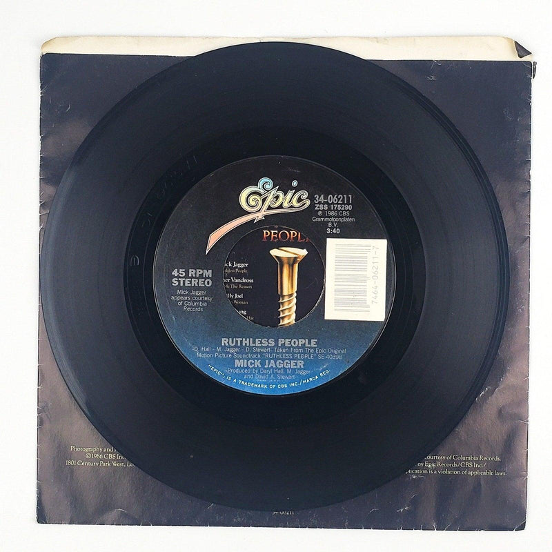 Mick Jagger Ruthless People Record 45 RPM Single 34-06211 Epic 1986 4