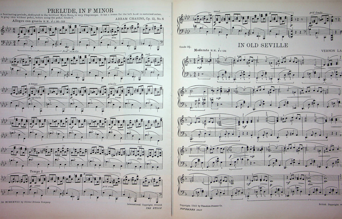 Ode to Thanksgiving Sheet Music Piano Song Beethoven Felton 1940 Etude Magazine 3