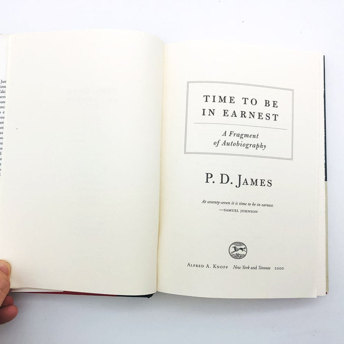 Time To Be Earnest Hardcover P.D. James 2000 Detective Author Crime 1st Edition 7