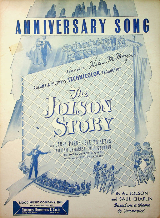 Anniversary Song Sheet Music Lyrics 1946 Al Jolson Story Ivanovici Theme 1